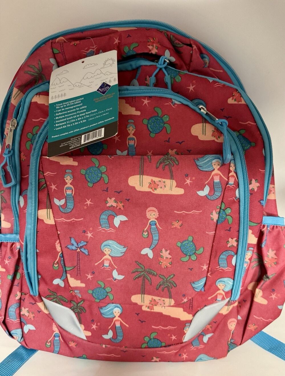 CRCKT YOUTH 2 PIECE BACKPACK SET W/ MATCHING LUNCH KIT, MERMAID *NEW